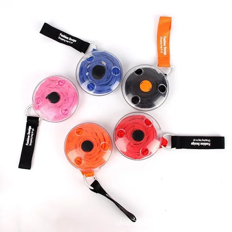 Mini bolsa de mercado plegable portátil, bolsas de almacenamiento, disco pequeño multifuncional, bolsas de compras reutilizables para supermercado