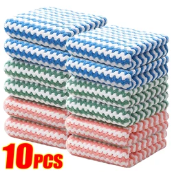 10/5/3/1pcs Coral Fleece Dishcloths Super Absorbent Cleaning Cloth Washing Rag Towels Household Kitchen Wet and Dry Scouring Pad