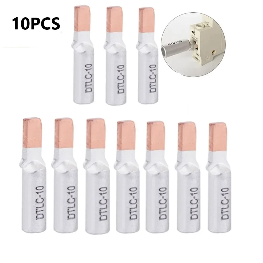 10pcs DTLC-14/16/25 Wire Terminal Cable Lugs Wiring Connector 10-25mm2 For Circuit Breaker Connector Fitting Accessories