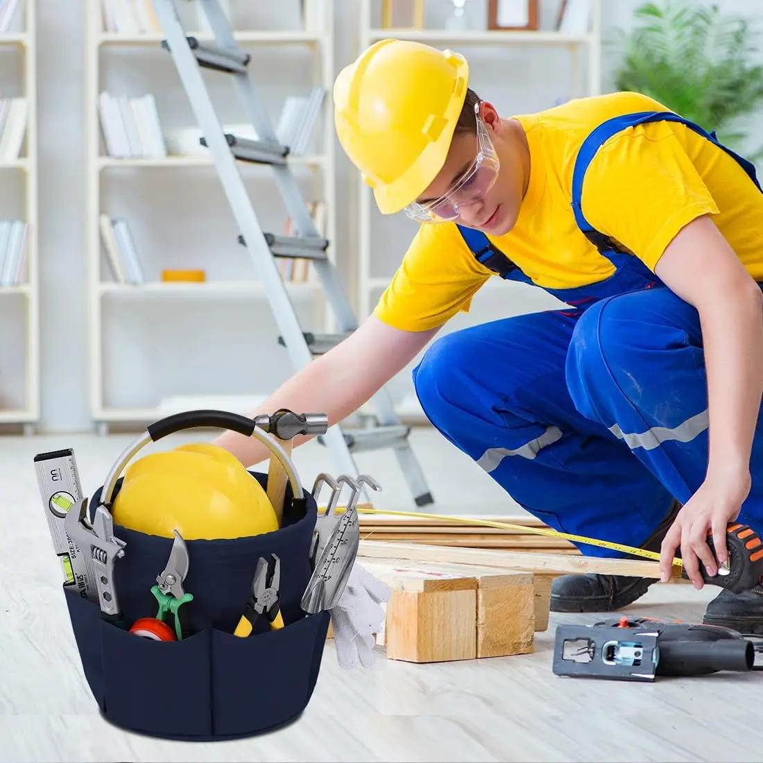 2025 17L تخزين كبير المنظم حقيبة غسيل السيارات تخزين سلة قابلة للطي نزهة حمل العلبة في الهواء الطلق مع مقبض أداة حقيبة التنظيف