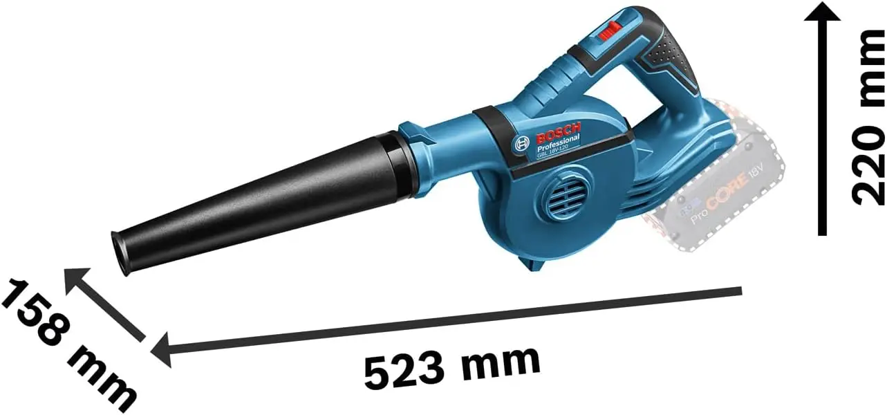 18V System Battery Blower (Including 4X Attachments, Standard Nozzle, Extension Tube, Drill Hole