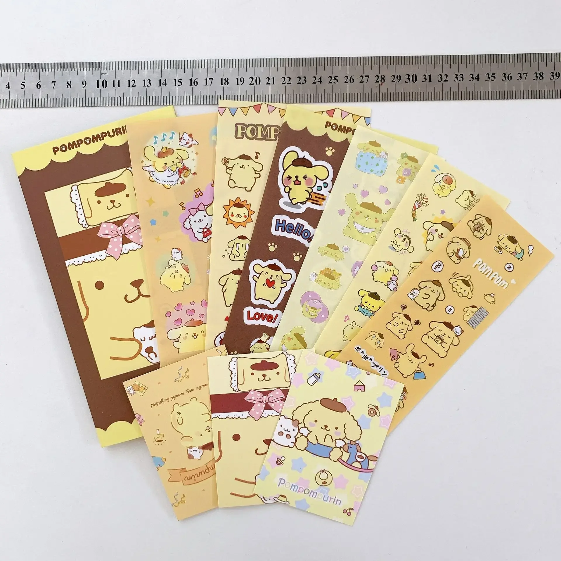 Cute Cartoon Sanrio Kuromi Melody Pachacco Cinnamoroll Hellokitty Pocket Material Kids Gudetama Stickers DIY Gift