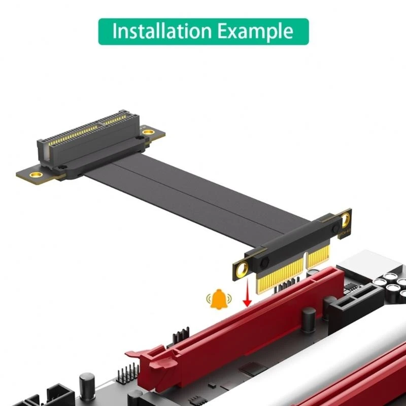 PCIE4.0 4X 90 Degree Extender Cable 10cm Durability PCIE4.0 Cord for Efficient best sale，for Computer Motherboard Connection