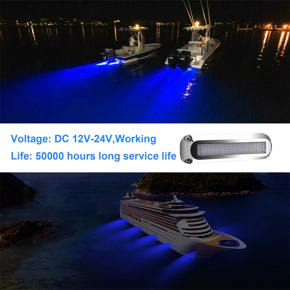 2PCS Tauch Navigation Lichter 12v/24v 120LED Unterwasser Boot Lichter Led Wasserdichte Marine Zubehör Boote beleuchtung LED – Detail 5