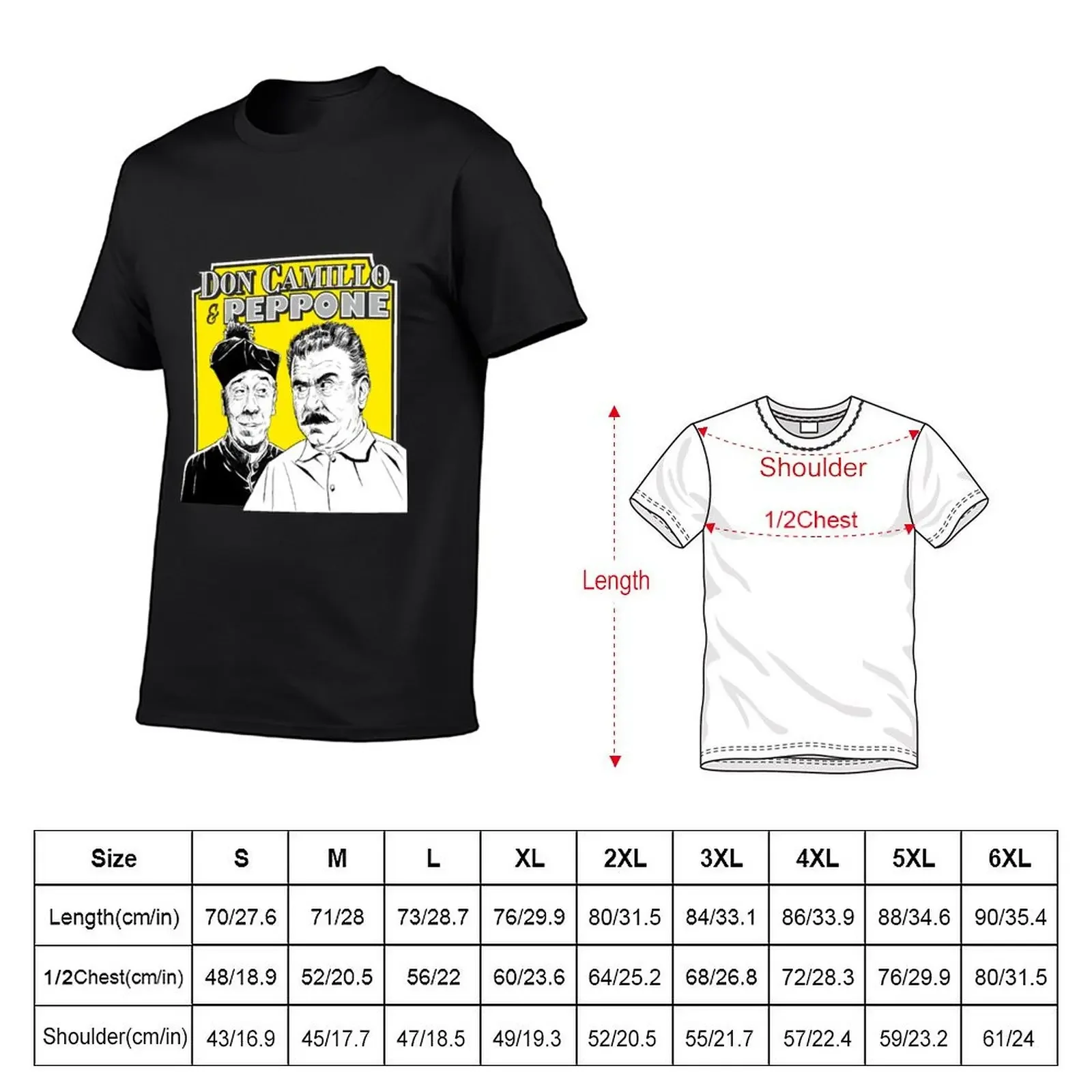 Don Camillo & Peppone - Yellow T-Shirt Short sleeve tee plus sizes anime workout shirts for men