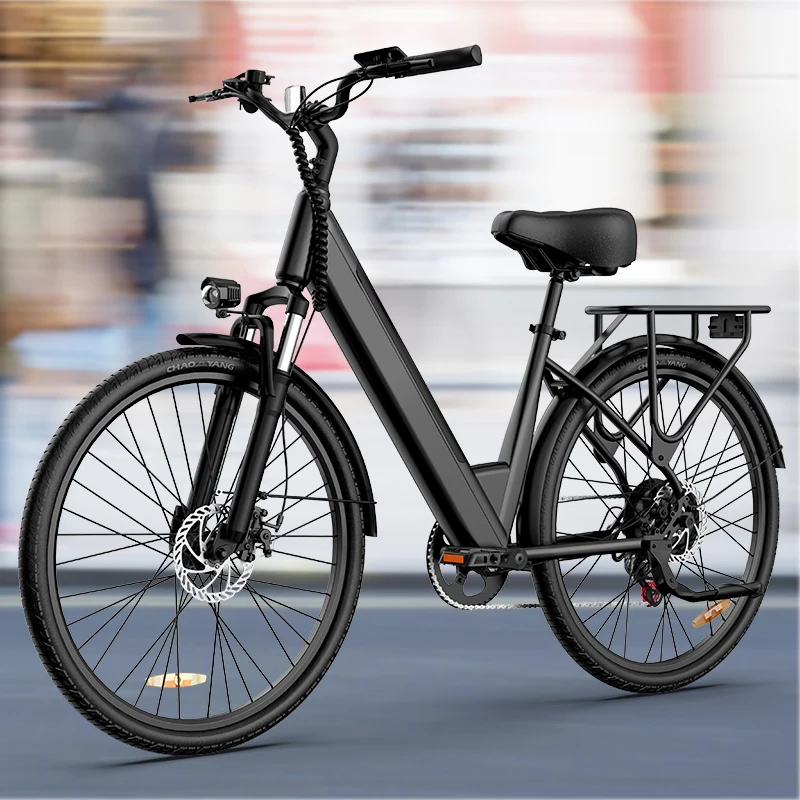 750W E-Bike Commuter 26x2" Tires 48V 10.4Ah Removable LCD Display 20MPH Speed 7-Speeds Hydraulic Disc Brakes for Adults image 2