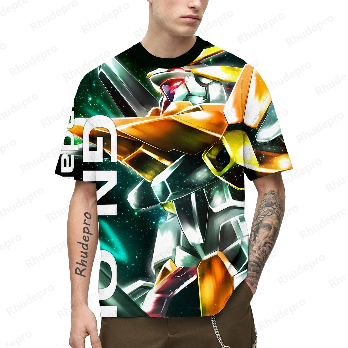 Camiseta de Gundam extragrande masculina, roupas estilo Harajuku, roupas infantis, camisas de tendência, presente, novo, Y2K, 100-5XL, 2024