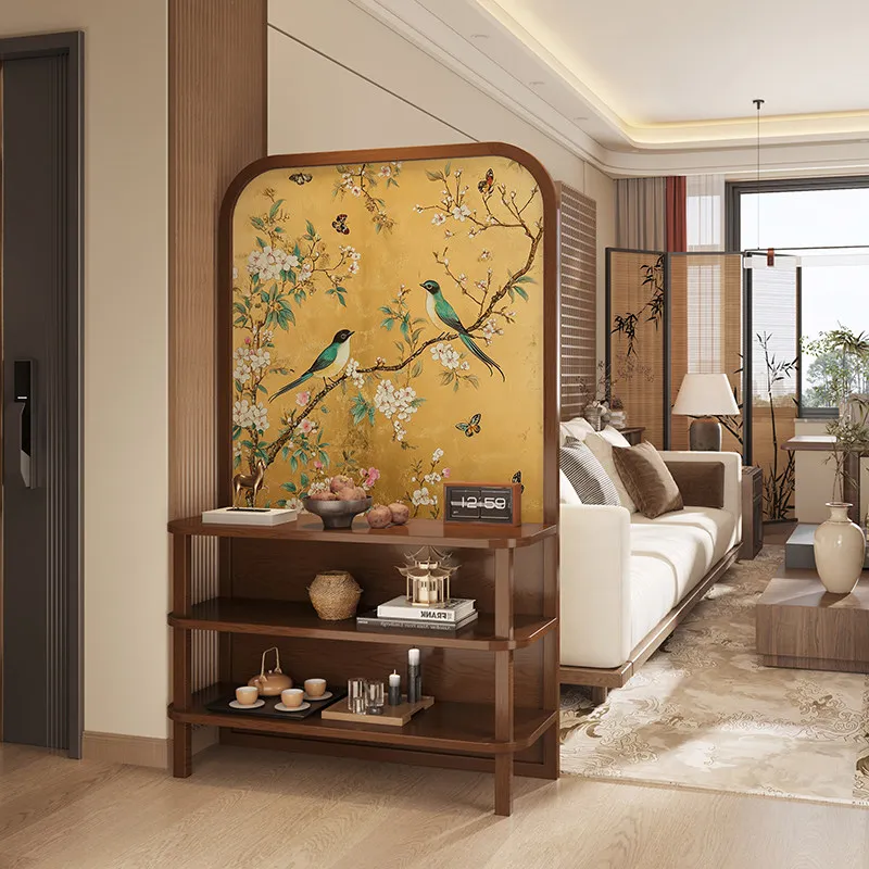 Entrance is opposite the door, entrance, new Chinese style entrance, blocking shelves, household room screen