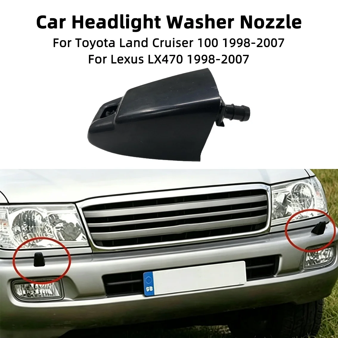 Auto-Scheinwerferwaschdüse Sprühstrahl 85044-60060 Für Toyota Land Cruiser LC100 Für Lexus LX470 1998-2007