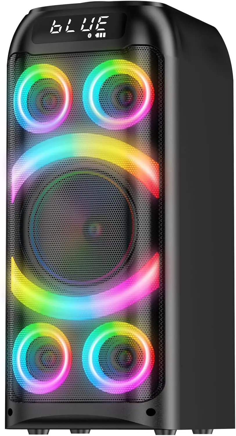 

Портативная Bluetooth-колонка 160 Вт с глубокими басами, стереозвуком, LED-подсветкой для кемпинга и вечеринок на открытом воздухе