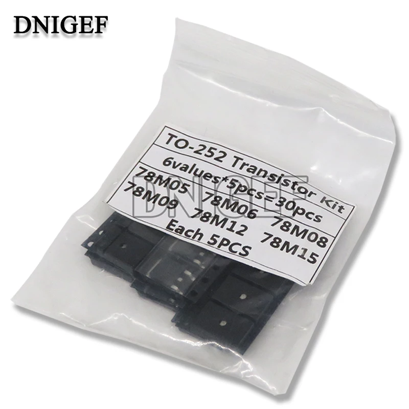 TO-252 Transistor Kit 6Kinds*5PCS=30PCS/Set 78M05 78M06 78M08 78M09 78M12 78M15 Chipset