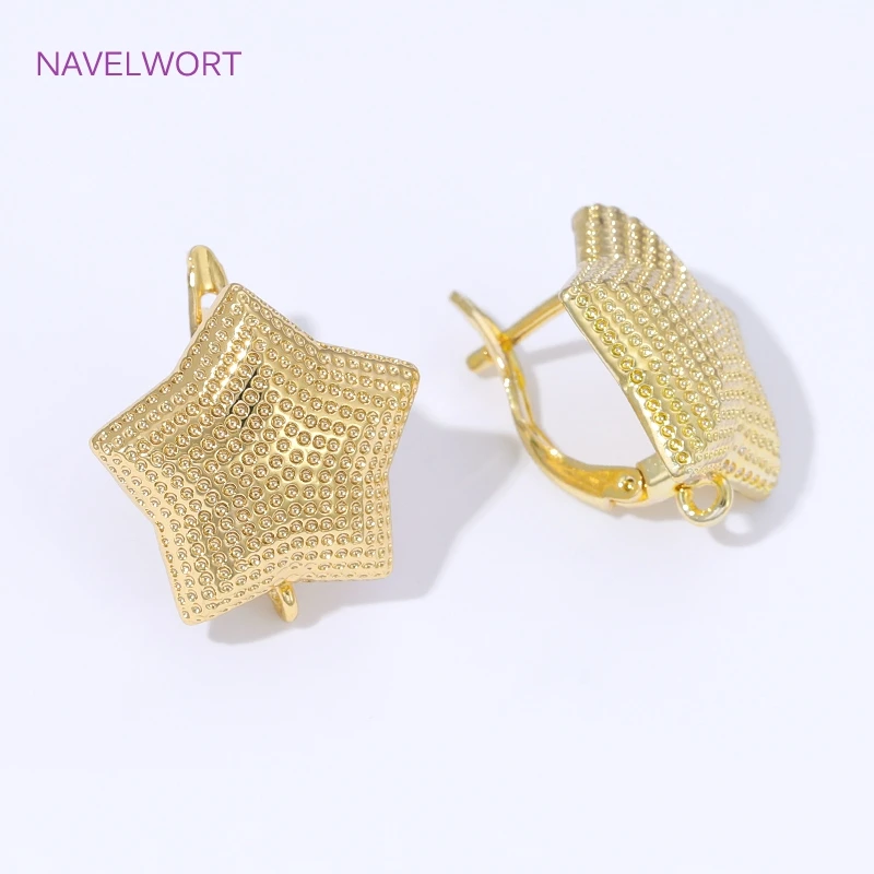 18K Gold Plated Earwires Basic Fasteners Earring Fixtures,Brass Metal Earring Hooks Findings,DIY Earring Making Supplies image 2