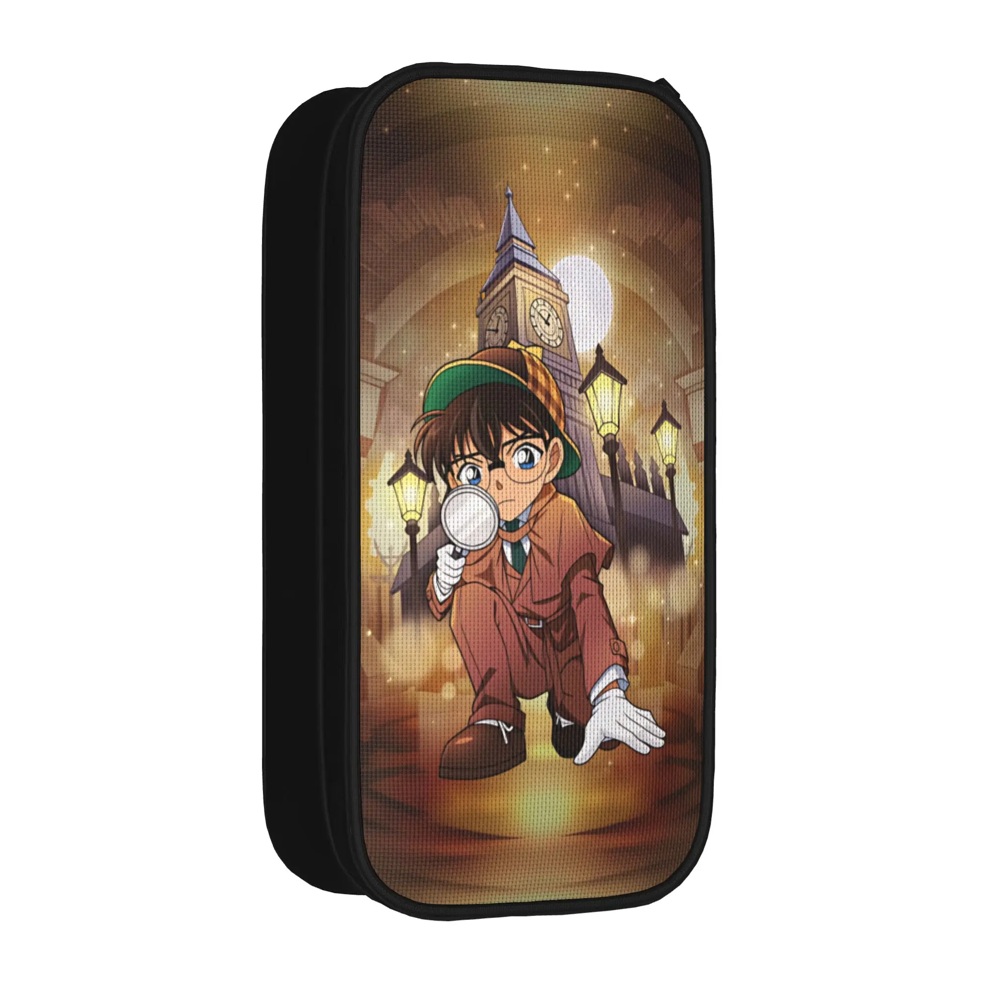 Cool Pencil Case Detectives Conans Pencil Box  School Pencil Cases Girls Boys Double Layer Pattern School Supplies