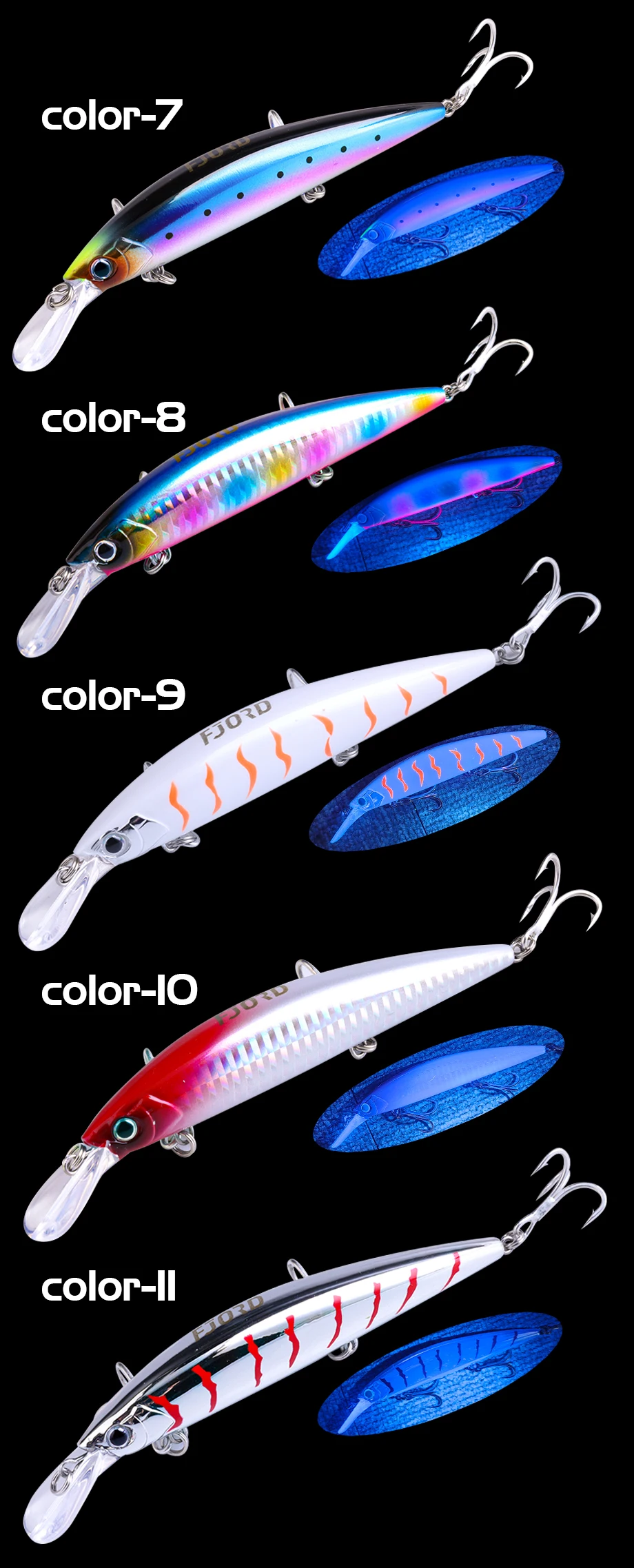 FJORD 110mm 37g Schwerer Sinkender Minnow Weitwurfköder mit UV-Effekt Laser-Hartplastik-Kunstköder Professioneller Salzwasser-Angelköder – Detail 7