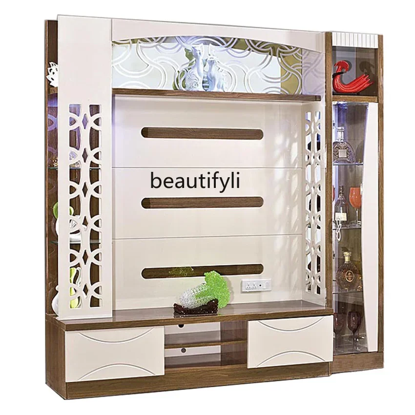 D06 النمط الأوروبي تصميم الضوء الساطع وظيفة عرض التخزين مجموعة خزانة التلفزيون بشكل عام