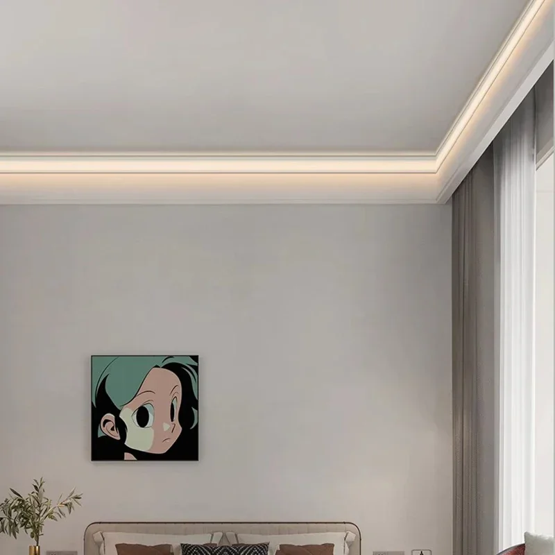 Surface Mounted Aluminum Profiles Led Channel Diffuser Ceiling Top Corner Decoration Line Lamp Bar Home Room Atmosphere Lighting