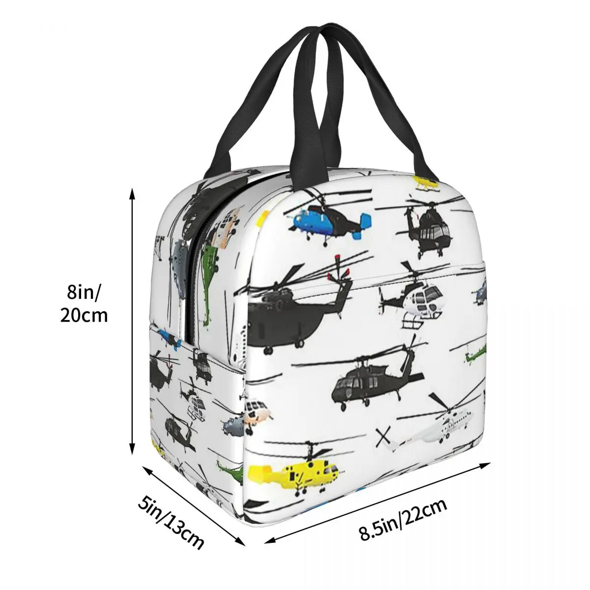 Multiple Helicopters Insulated Lunch Bag for Women Children Portable Food Boxes Thermal Lunch Box Tote