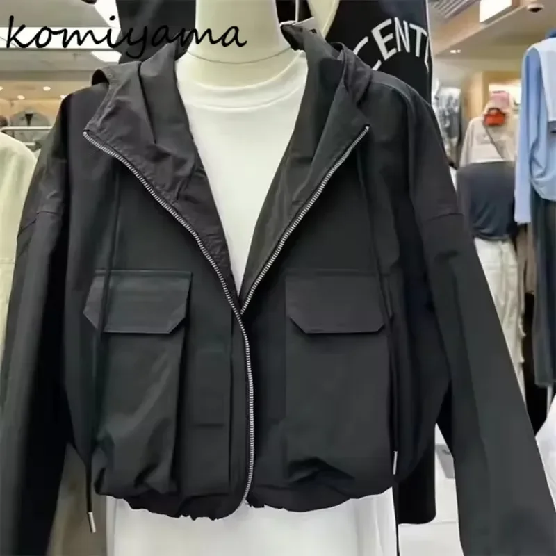 

Осенняя куртка Chaquetas De Mujer на молнии с капюшоном, дизайн Casaco с длинными рукавами Chaquetas, свободная женская куртка на молнии, верхняя одежда