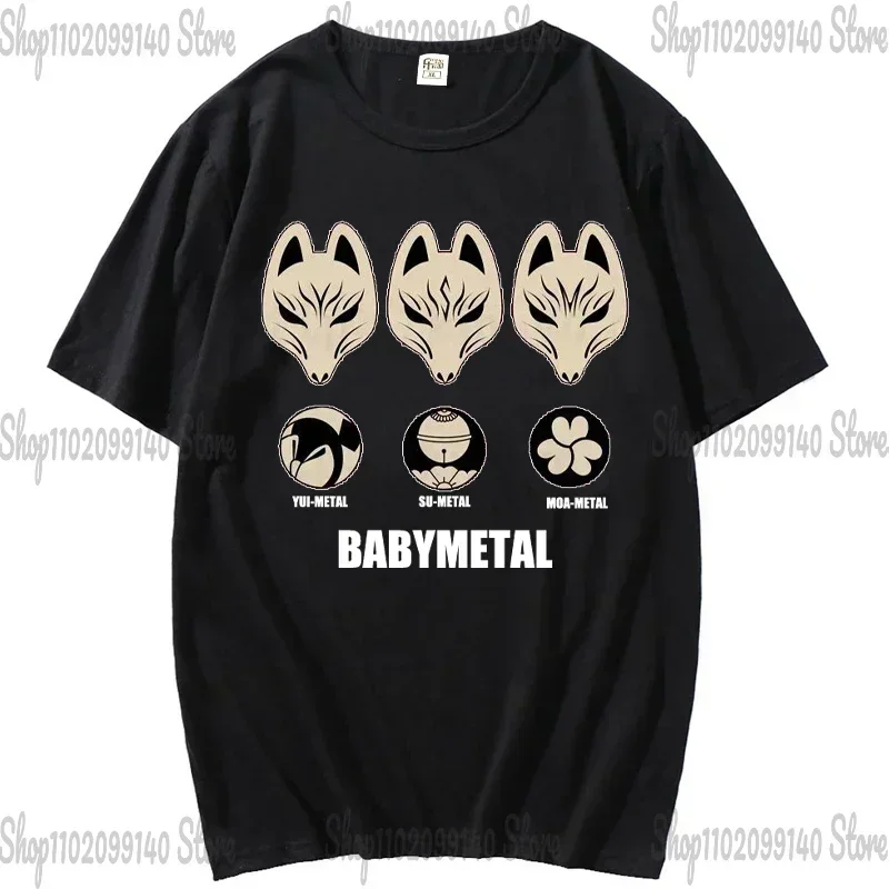 BABYMETAL تي شيرت اليابانية الرجال والنساء المعادن الفرقة المعبود الجرافيك تي شيرت الصيف Harajuku قمة الموضة غير رسمية