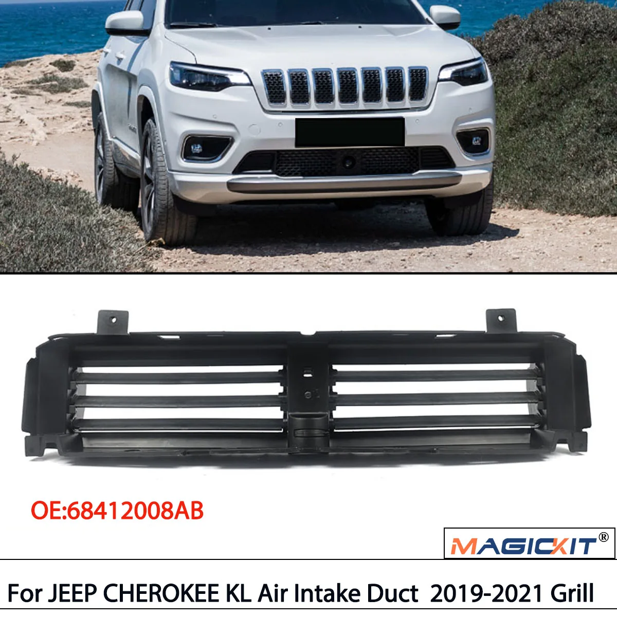 68412008AB  Air Intake Duct for JEEP CHEROKEE KL 2019-2021 Grill for Jeep Cherokee Active Shutter Grille 2019-2021