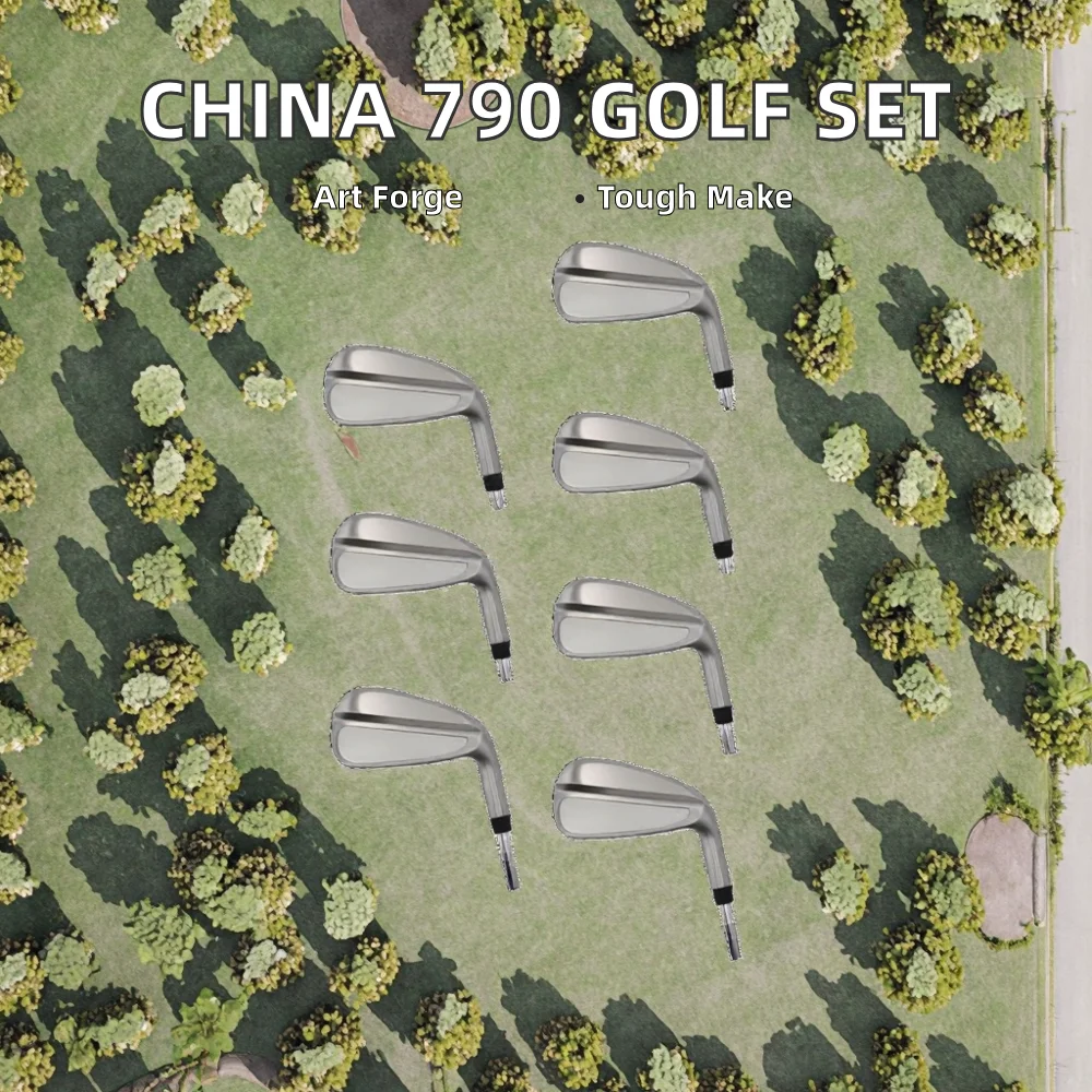 رائجة البيع 790 مزورة الفولاذ المقاوم للصدأ جولف الحديد مجموعة اليد اليمنى اليسرى شفرة المطاط قبضة المحمولة المرأة مطرقة نمط النوادي