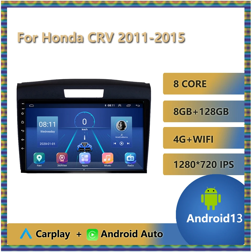 

Автомобильный радиоприемник Android 13 для Honda CRV 2011-2015, мультимедийный видеоплеер, GPS-навигация, разделенный экран, Bluetooth, 9 дюймов, IPS-сенсорный экран