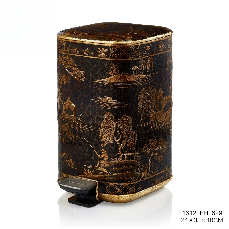 

High-end European light luxury European-style villa home decoration ornament home trash can
