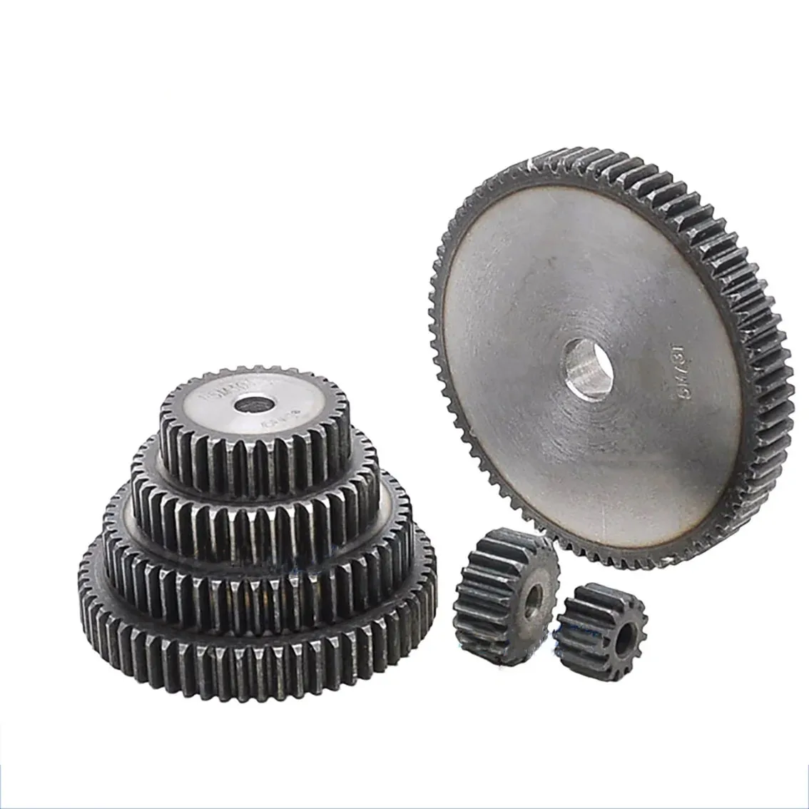 1Pcs 42-57 Tooth Mod 2 Spur Gear 2M 45# Carbon Steel Thick 20mm Metal Mechanical Transmission Pinion Gear