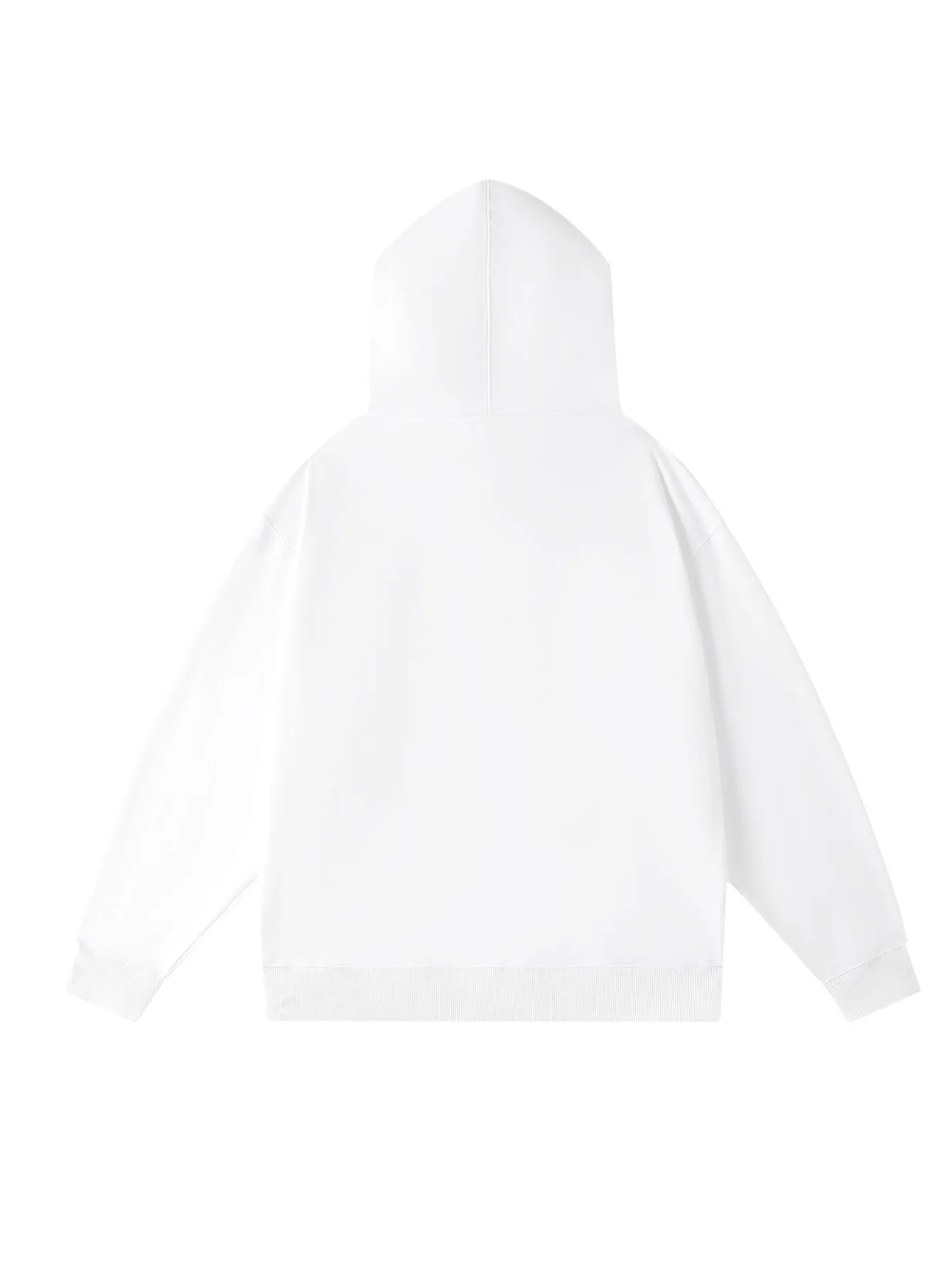 سويت شيرت رجالي أبيض بقلنسوة بلوفر فضفاض مع شعار أحمر جريء مطبوع عليه شعار 'W' ملابس غير رسمية للجنسين نمط للرجال المراهقين