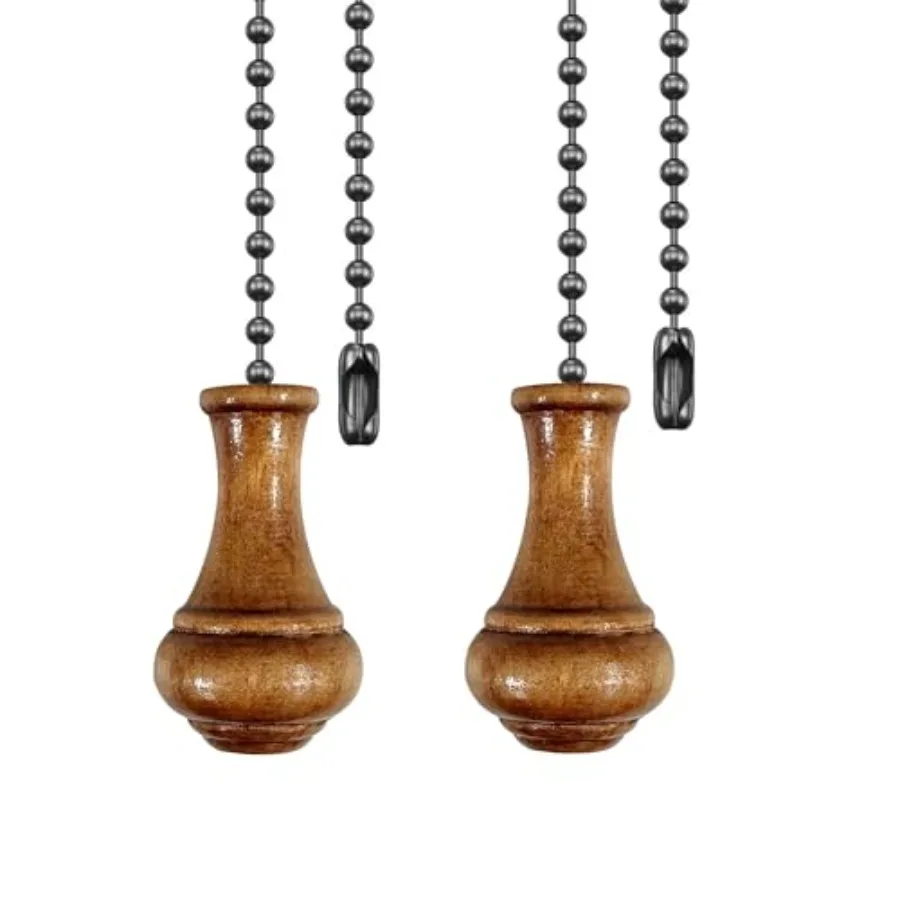 2Pack Ceiling Fan Pull Chain Extender, 12in Decorative Fan String Pulls Extension, 3mm Diameter Beaded Chain Pulls Ornaments wi