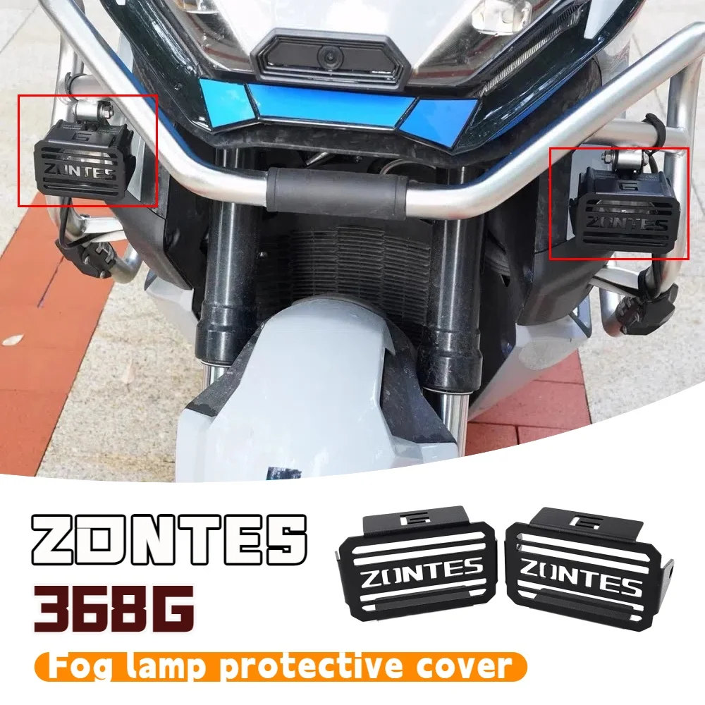 

For ZONTES 368G modified fog lamp protection cover left and right spotlight housing stainless steel decorative guard