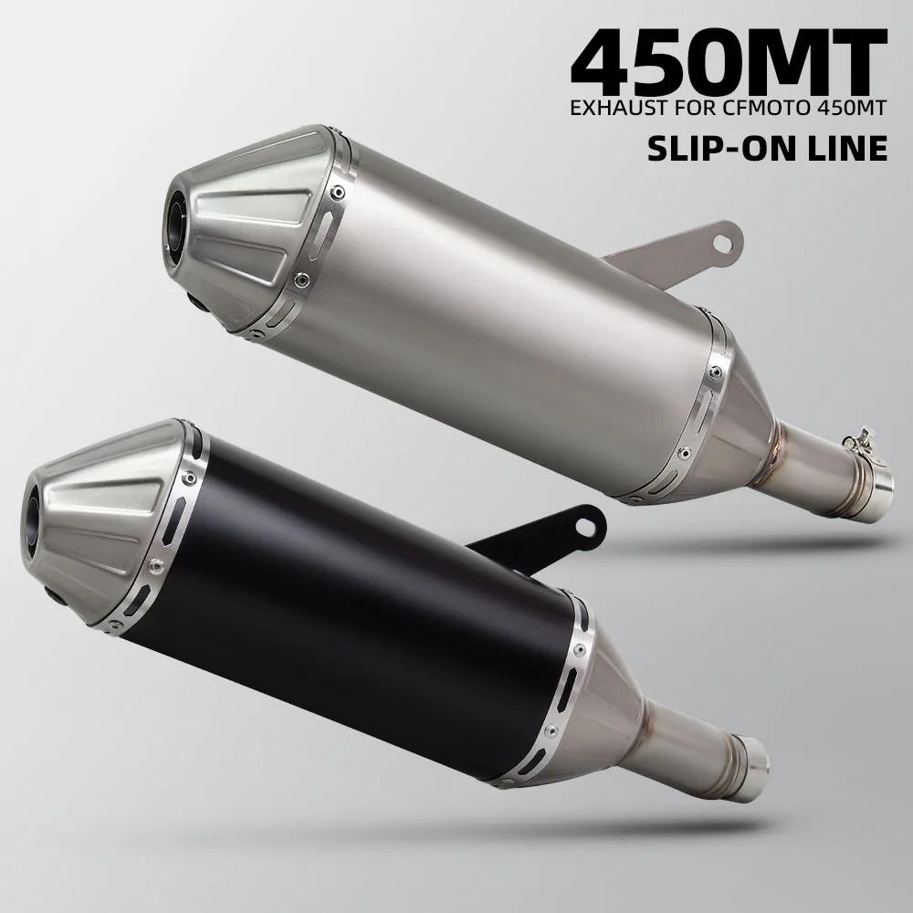 Adventure Motorcycle Exhaust Kit Escape Tail Pipe Connection Muffler With DB Killer Slip-On For CFMOTO IBEX450 450MT IBEX-450-MT