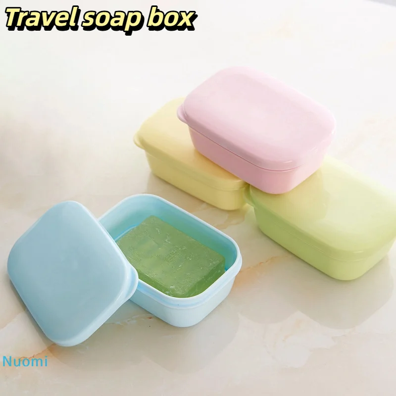 

Plastic Bathroom Shower Soap Box With Lids Travel Portable Soap Tray Dish Storage Holder Plate Home Detachable Soap Container