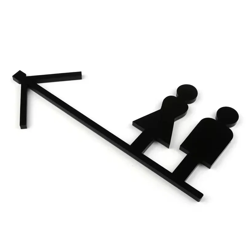 Bathroom Signage Side-mounted Men's and Women's Toilet Signage Guide Signage Tips WC Washroom Sign Office Section Door Signs