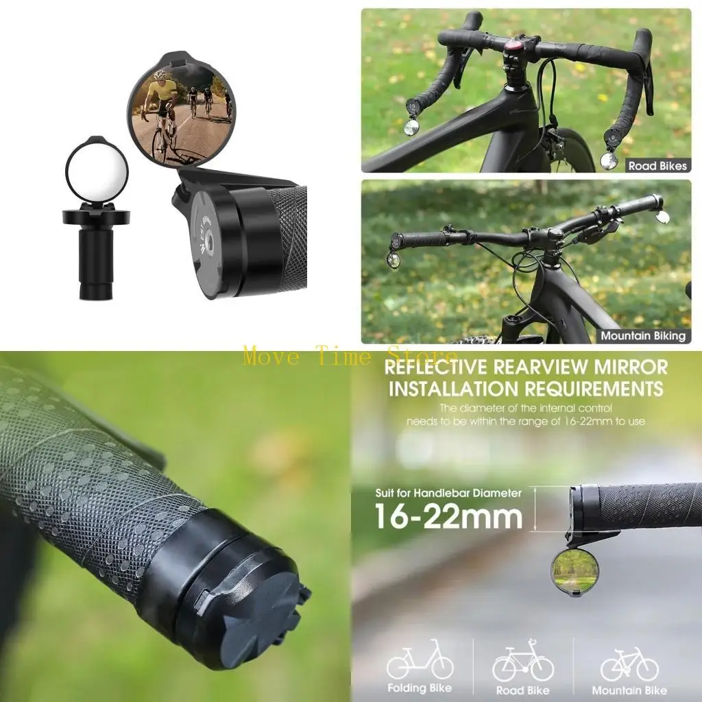 92ME Bicycles Rearview Mirror Handlebar End Mirror Small Convex Cycling Mirror
