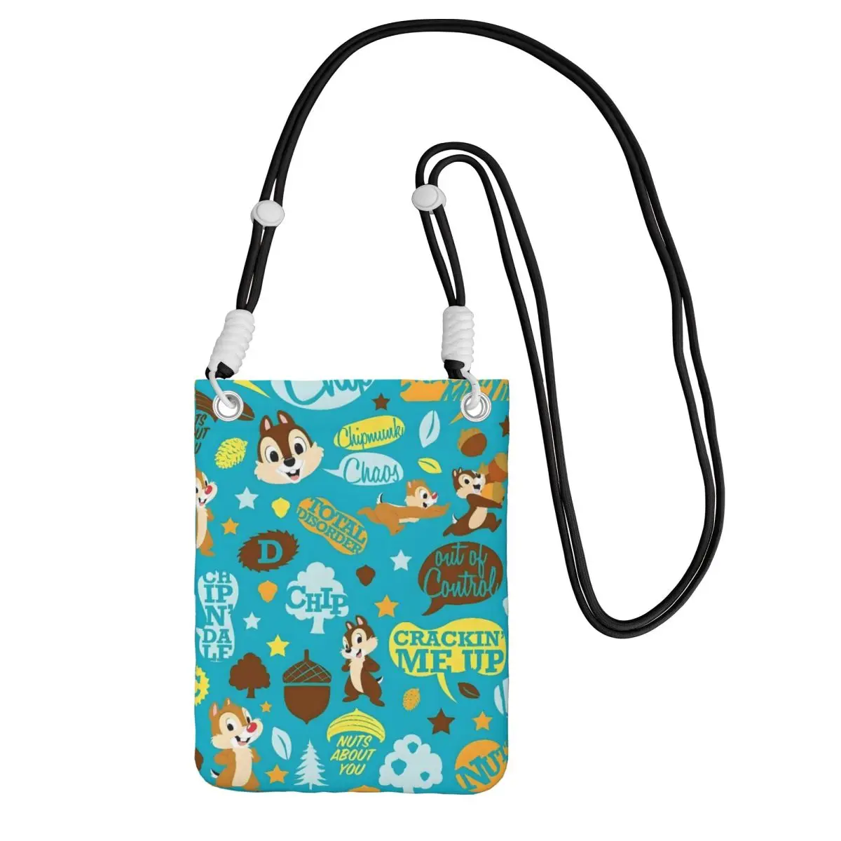 

Custom Cool Chip 'n' Dale Mobile Phone Bag Hiking Women Men Squirrel Cartoons Small Crossbody Purse Smart Phone Wallet Strap