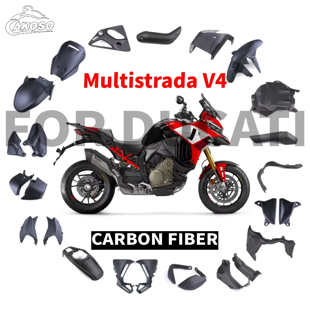 

For DUCATI Multistrada V4 Carbon Fiber Fairing Kits Modified Motorcycle Accessories Body Panels Winglet Fender Exhaust