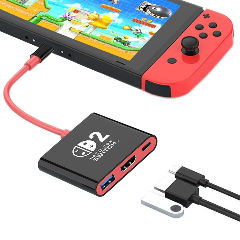 Dock para Switch 2, Estação de Docagem para TV com Porta HDMI 4K 2.0, USB 3.0 e Adaptador USB-C para HDMI com Carregamento PD