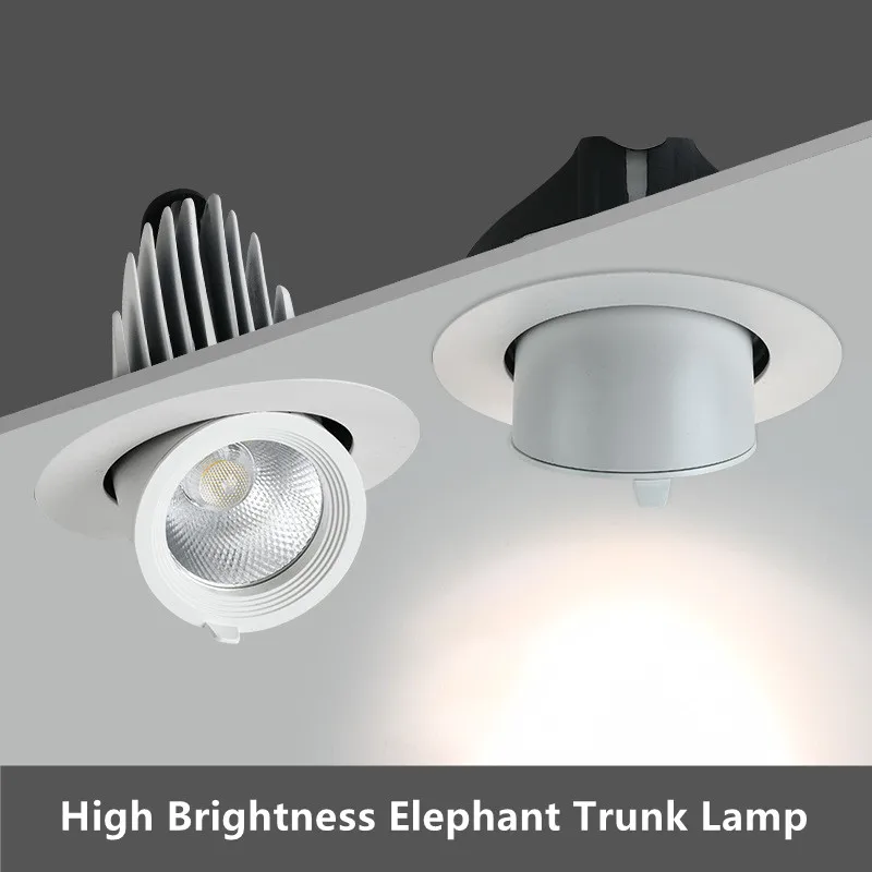 

12W Dimmable Built-In Retractable LED Elephant Trunk Lamp Spotlight Recessed COB Downlight Ceiling Spot Light 360 °Adjustable