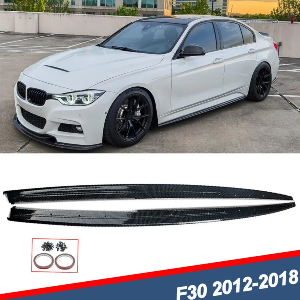 

For BMW 3 Series F30 F31 335i 2012-2018 Side Skirt Extension Blades Carbon Style United States