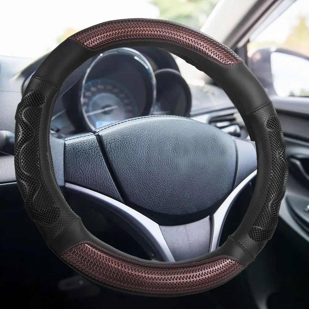 

Чехол на руль для грузовика 17.5-18 дюймов, кожаный, с 3D-сетчатой противоскользящей структурой, аксессуар для автомобиля, для автодомов, большой размер R