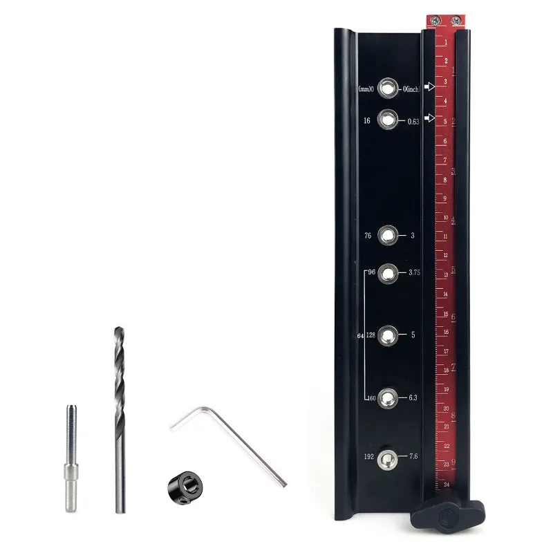 Solid Aluminum Handle Drilling Locator, Woodworking Positioning Tool, Cabinet Door Hole Punch & Drilling Guide