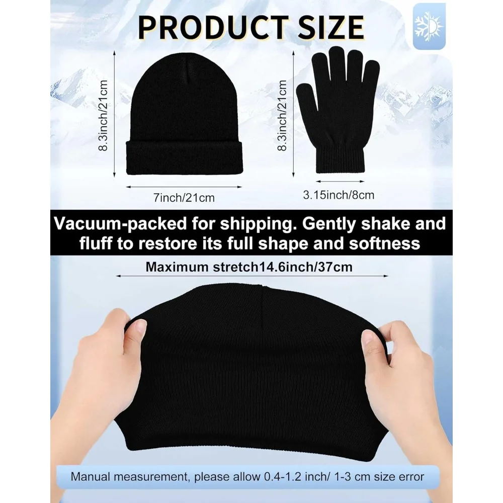 مجموعة بيني وقفازات شتوية للجنسين، مجموعة كومبو من القبعة والقفازات الحرارية المكونة من 120 قطعة، مثالية للتبرعات والخيرية والمنزل