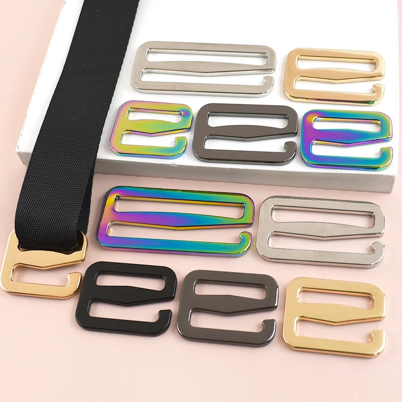

5Pcs Metal G Hooks for Bags Webbing Strap Carabiner Clips 20-50mm Dog Collar Belt Buckles Adjuster Tri-Glide Sliders Hook Clasp