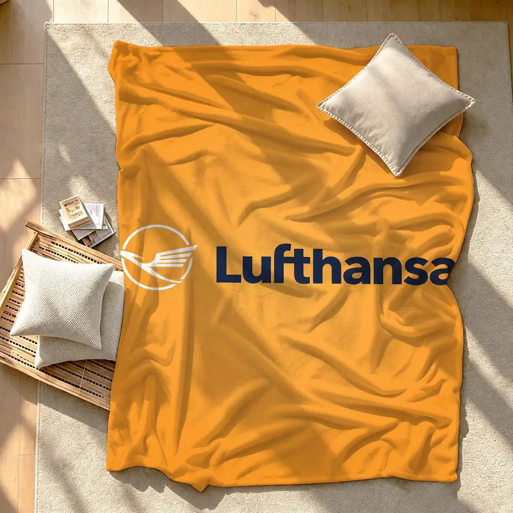 Airline Lufthansa Throw Short Plush Throw Blanket Soft Skin-Friendly Multi-Scene Home Office