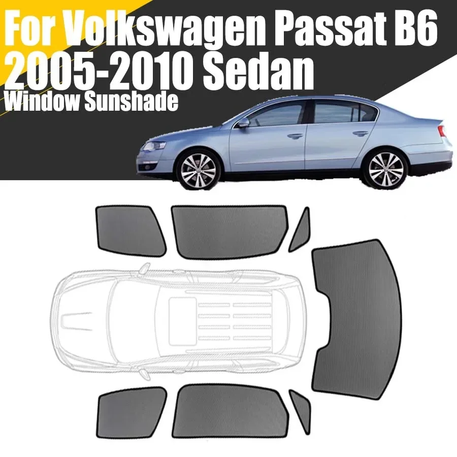 

Custom Magnetic Car Window Sunshade For Volkswagen Passat B6 Sedan 2005-2010 VW Curtain Mesh Front Windshield Frame Curtain