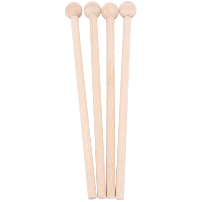 2 Pair Wood Mallets Percussion Sticks For Energy Chime, Xylophone, Wood Block, Glockenspiel And Bells