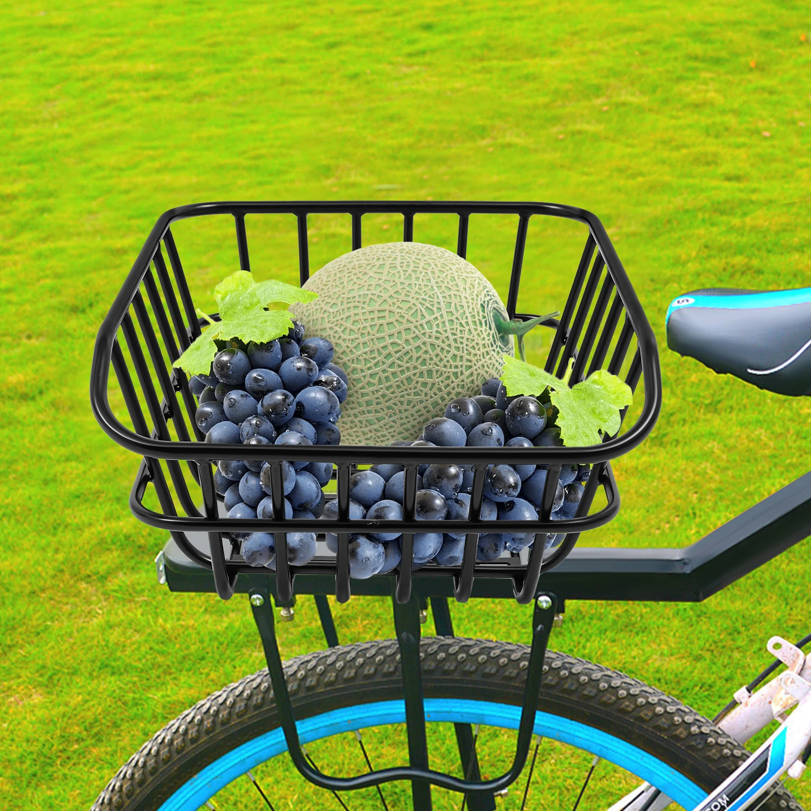 

40x32x17cm Bicycle Basket Bike Rear Basket Bicycle Rear Mesh Basket 18L/16.34QT Capacity 25kg Max. Load Capacity for Daily Commuting, Campus Travel, Supermarket Shopping, Outdoor Play, and Short-distance Delivery Scenarios.