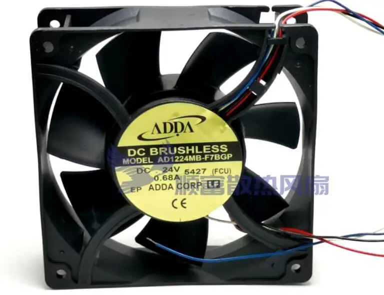 Ltsf ل ADDA AD1224MB-F7BGP تيار مستمر 24 فولت 0.68A 120x120x38 مللي متر 4-سلك مروحة تبريد الخادم 12 سنتيمتر