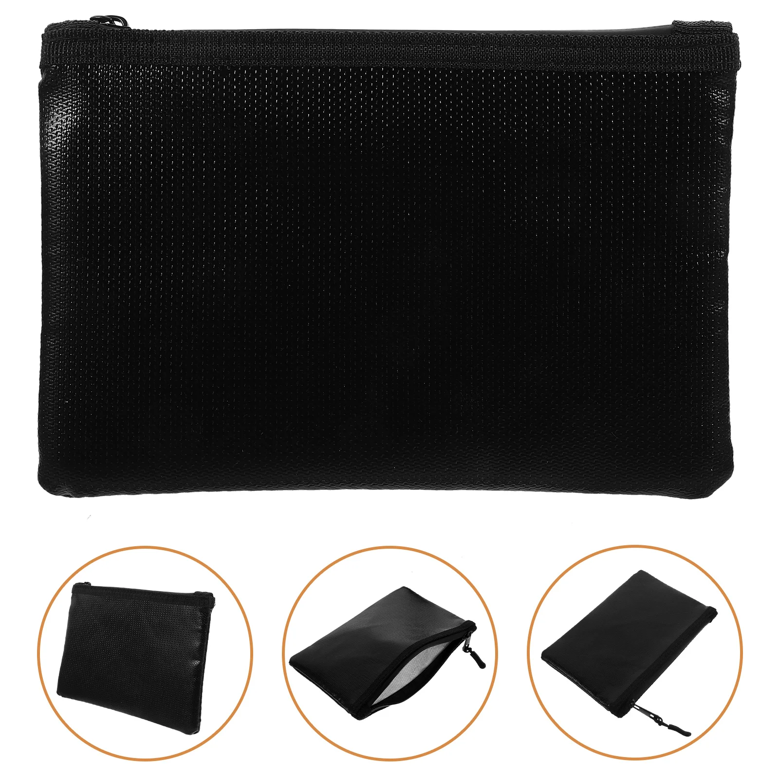 

1pc Fireproof Document Bag Liquid Silicone Fiberglass Portable File Pouch For Office Student Traveler Multipurpose Waterproof